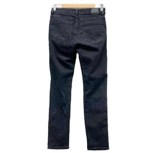 DU/ER DUER Performance Denim Straight Mid Jeans Aged Black Distressed Size 27 - Picture 2 of 13